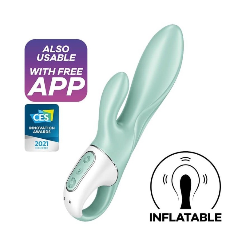 Wibrator Air Pump Bunny 5 Connect App - regulacja średnicy pompką, podwójna stymulacja, 25,6 cm - 7