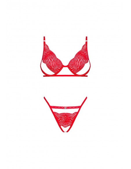 Mellania komplet czerwony  S/M - Komplety bielizny erotycznej - 6