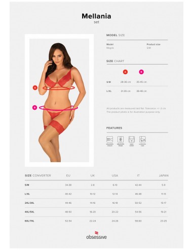 Mellania komplet czerwony  S/M - Komplety bielizny erotycznej - 7