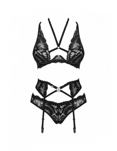 Alessya komplet 3-częściowy czarny  XS/S - Komplety bielizny erotycznej - 5