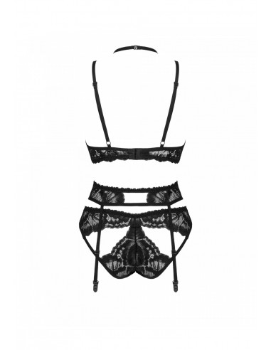 Alessya komplet 3-częściowy czarny  XS/S - Komplety bielizny erotycznej - 6