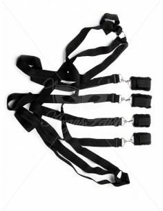Argus-Black Wrist And Ankle Bed Resrrain - Uprzęże BDSM - 1 2