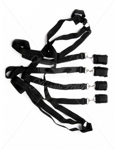 Argus-Black Wrist And Ankle Bed Resrrain - Uprzęże BDSM - 2