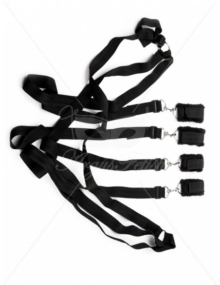 Argus-Black Wrist And Ankle Bed Resrrain - Uprzęże BDSM - 2