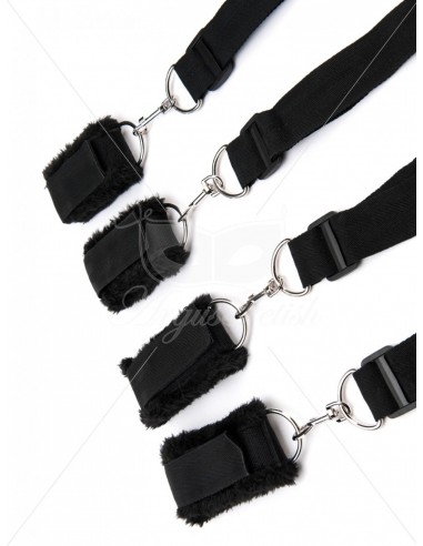 Argus-Black Wrist And Ankle Bed Resrrain - Uprzęże BDSM - 3