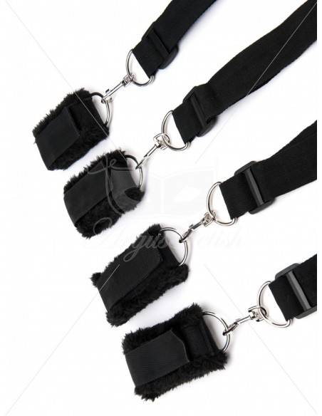 Argus-Black Wrist And Ankle Bed Resrrain - Uprzęże BDSM - 3
