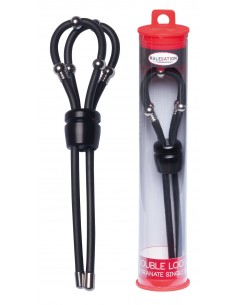 MALESATION Double Loop Granate Single schwarz - Pierścienie erekcyjne niewibrujące - 1