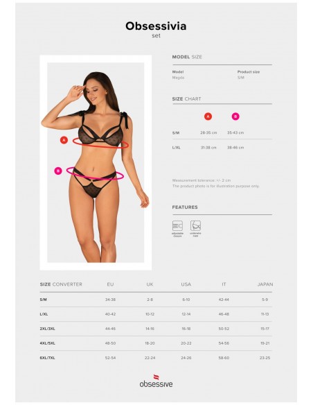 Obsessivia komplet 2-częściowy czarny  S/M - Komplety bielizny erotycznej - 7