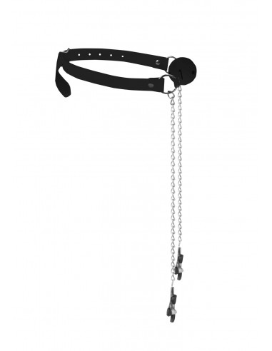 Breathable Ball Gag With Nipple Clamps - Kneble do ust - 4