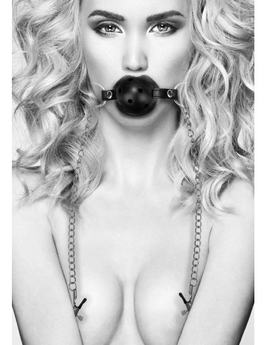 Breathable Ball Gag With Nipple Clamps - Kneble do ust - 6