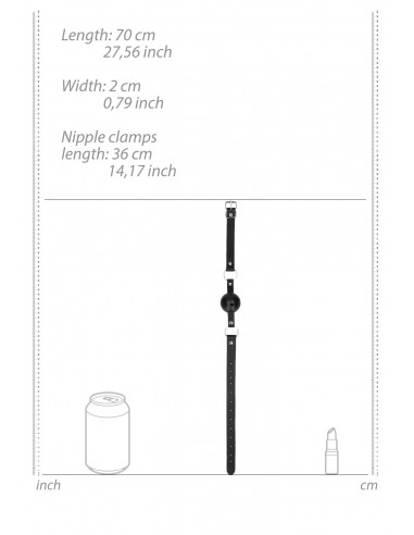 Breathable Ball Gag With Nipple Clamps - Kneble do ust - 10