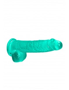 6"" / 15 cm Realistic Dildo With Balls - Turquoise - Dilda żelowe - 1