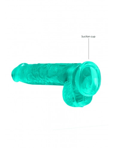 6"" / 15 cm Realistic Dildo With Balls - Turquoise - Dilda żelowe - 3