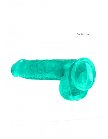 6"" / 15 cm Realistic Dildo With Balls - Turquoise - Dilda żelowe - 3