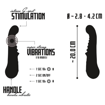 Wibrator G-Spot Your New Favorite — zakrzywiona głowica masująca, rowkowany elastyczny trzon, 20 cm - 1 2