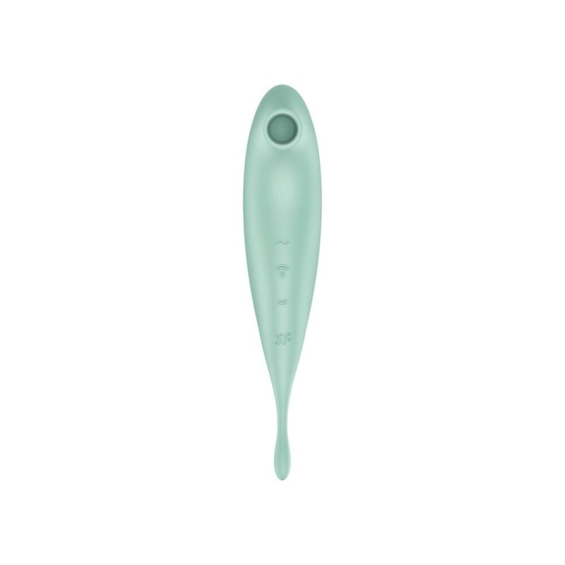 Wibrator Twirling Pro Connect App mint - podwójna stymulacja falami powietrznymi i wibracjami punktowymi, 20,3 × 3,8 × 3,7 cm - 3