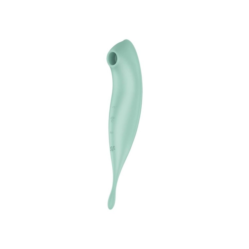 Wibrator Twirling Pro Connect App mint - podwójna stymulacja falami powietrznymi i wibracjami punktowymi, 20,3 × 3,8 × 3,7 cm - 1