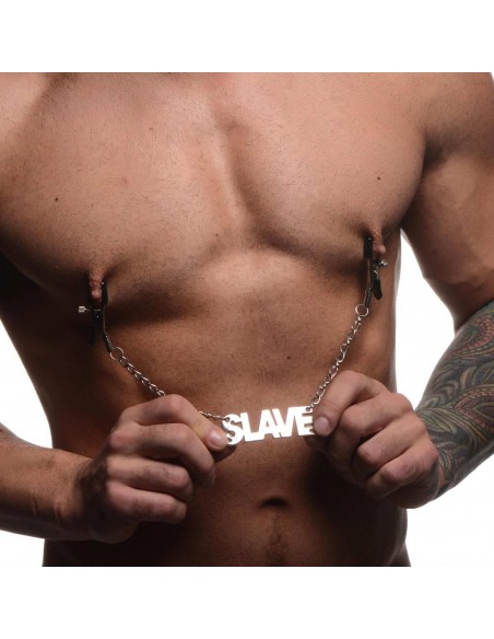 Enslaved Slave Nipple Clamps with Chain - Klamry i klipsy na sutki - 5