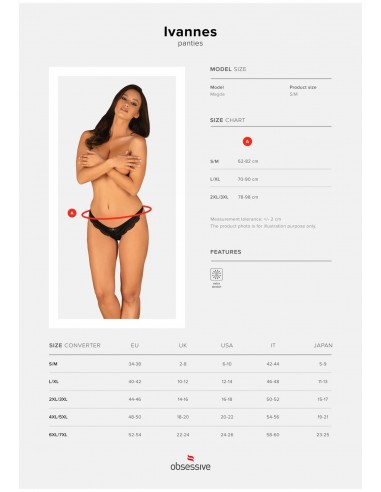 Bielizna-Ivannes figi czarne   S/M - Figi - 9