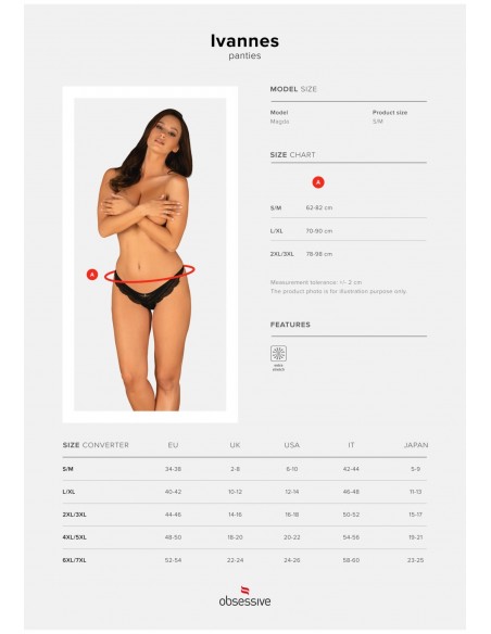 Bielizna-Ivannes figi czarne   S/M - Figi - 9