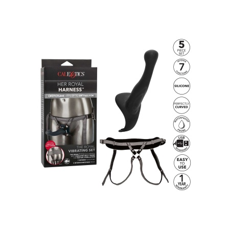 Zestaw strap-on The Royal Vibrating Set z wibrującym dildem 16,5 cm - 9