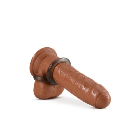 Pierścień na penisa i jądra Stay Hard Cock Ring and Ball Strap - konstrukcja typu 8, średnica wewnętrzna 1,7 cm, grubość ścianki - 4
