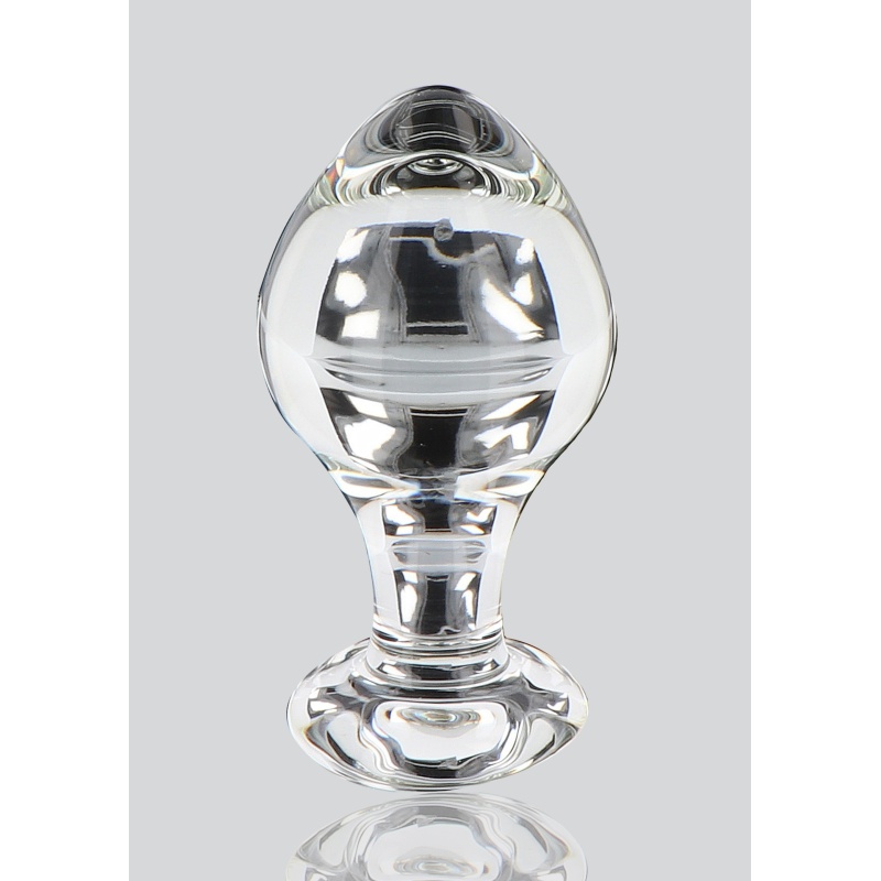Szklany korek analny Brilliant Star 9 cm (4 cm średnicy) z bulwiastą końcówką - 3