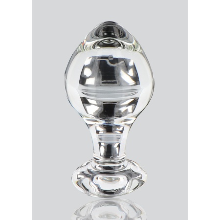 Szklany korek analny Brilliant Star 9 cm (4 cm średnicy) z bulwiastą końcówką - 3