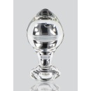 Szklany korek analny Brilliant Star 9 cm (4 cm średnicy) z bulwiastą końcówką - 3