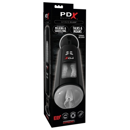 Masturbator PDX Elite Ultimate Milker z technologią milking, podstawą do odsysania i rękawem TPE, 26,9 cm - 1