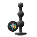 Korek Analny Glams Ripple Rainbow Gem Black - 1