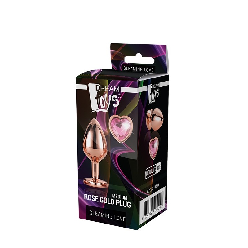 Korek Analny Gleaming Love Rose Gold Plug Medium - 4