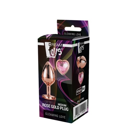 Korek Analny Gleaming Love Rose Gold Plug Medium - 4