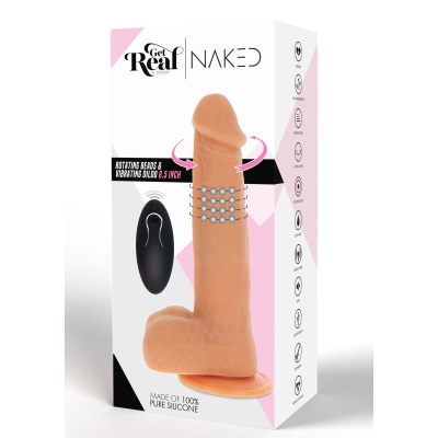 Wibrator Rotating Beads z obrotowymi koralikami i przyssawką, 21 cm - 1 2