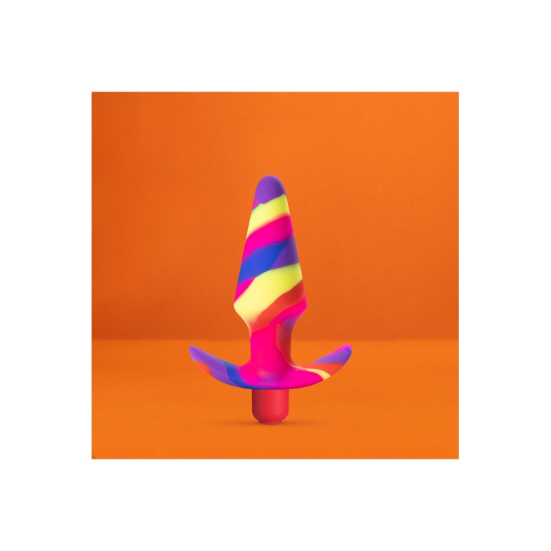 Wibrujący plug analny AVANT FREE SPIRIT SCARLET - silikon platynowo sieciowany Puria™, główka stożkowa, 10 trybów wibracji, 8,9 - 7