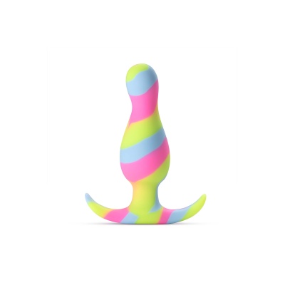 Korek analny Avant Kaleido Lime - stożkowa główka, krzywizna do dodatkowej stymulacji, silikon Puria™, 8,9 cm - 1