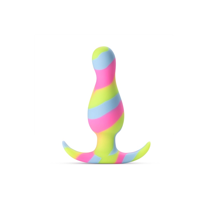 Korek analny Avant Kaleido Lime - stożkowa główka, krzywizna do dodatkowej stymulacji, silikon Puria™, 8,9 cm - 1