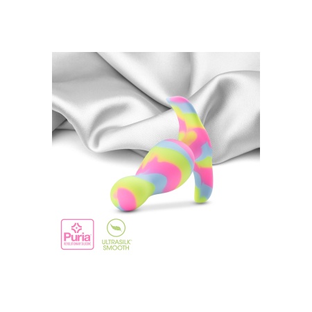 Korek analny Avant Kaleido Lime - stożkowa główka, krzywizna do dodatkowej stymulacji, silikon Puria™, 8,9 cm - 5