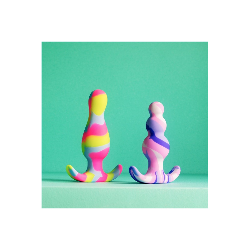 Korek analny Avant Kaleido Lime - stożkowa główka, krzywizna do dodatkowej stymulacji, silikon Puria™, 8,9 cm - 8