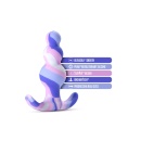 Korek analny Avant Twilight Blue z silikonu platynowego Puria™ - stożkowa główka, trzy krzywizny i podstawa AnchorTech™, 7,6 cm - 5