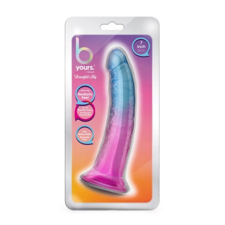 Dildo Beautiful Sky Sunset - anatomiczny kształt z przyssawką i podstawą strap-on, 19 cm - 5