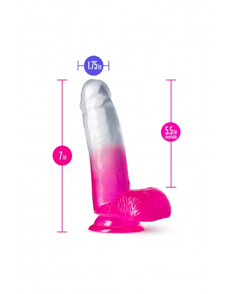 B YOURS SUGAR MAGNOLIA 7 INCH DILDO FUCHSIA