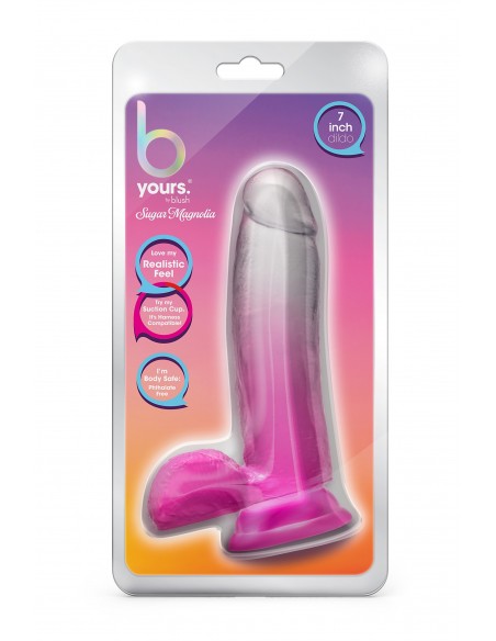 B YOURS SUGAR MAGNOLIA 7 INCH DILDO FUCHSIA