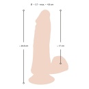 Wibrator Nature Skin Bendable RC — wyginany, realistyczny kształt z żołędzią i jądrami, z przyssawką i pilotem RC, 20,8 cm - 4