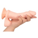 Wibrator Nature Skin Bendable RC — wyginany, realistyczny kształt z żołędzią i jądrami, z przyssawką i pilotem RC, 20,8 cm - 9