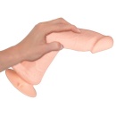 Wibrator Nature Skin Bendable RC — wyginany, realistyczny kształt z żołędzią i jądrami, z przyssawką i pilotem RC, 20,8 cm - 10