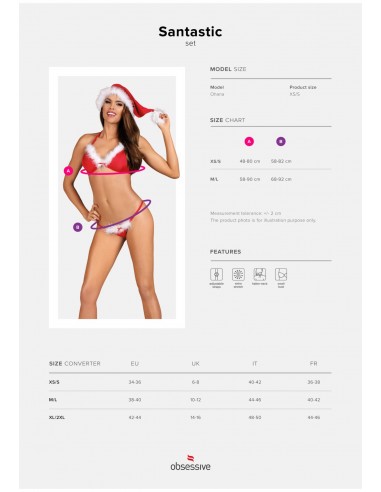 Bielizna-Santastic komplet 3-częściowy    XS/S