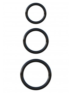 Pierścień-SILICONE 3-RING STAMINA SET BLACK