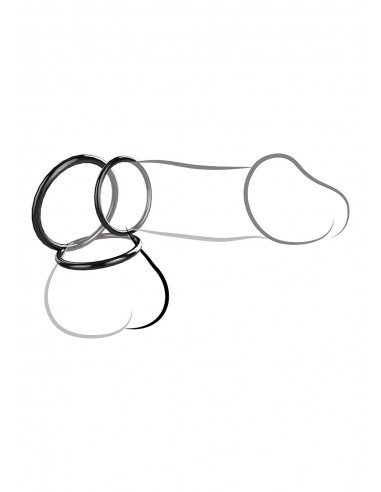 Pierścień-SILICONE 3-RING STAMINA SET BLACK
