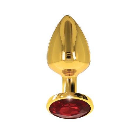 Korek analny Diamond Jewel L z aluminium i czerwonym kryształem, 9,5 cm - 3